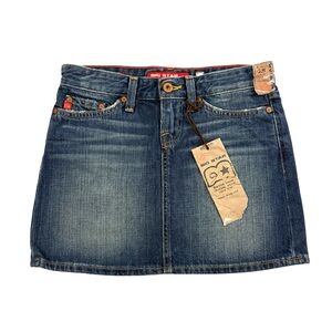 Big Star Y2K Janet Skirt Dark Blue Denim 100% Cotton Mini Made in USA Size 24(0)